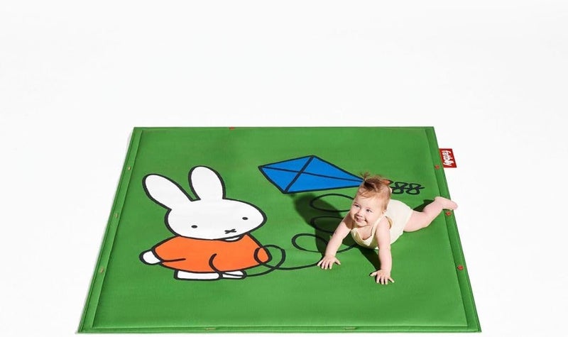 Fatboy Flying Carpet x Miffy | Non-slip bottom | UV-resistant | Easy to clean | Suitable for indoor and outdoor use | 100% Recycled polyester | Filling: foam padding | 180 x 140 cm - Green - Image 3
